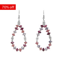 Purple bead hook earrings